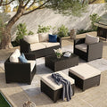Aoxun 7 Piece Outdoor Patio Furniture Set 6 Seats, Outdoor Sectional by Aoxun