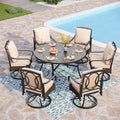 PHI VILLA Heavy Duty Outdoor Dining Set, 7-Piece Round Patio Table Set by PHIVILLAThepioneerofcomfortablehouseholdsupplies