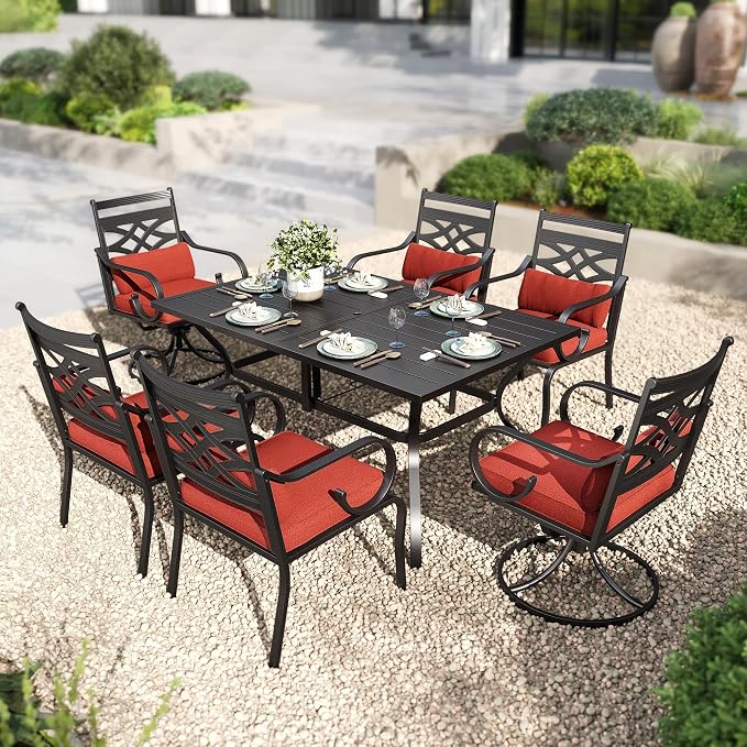 PHI VILLA 7 Pieces Outdoor Dining Set by PHIVILLAThepioneerofcomfortablehouseholdsupplies