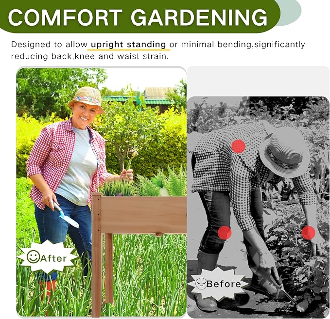 34x18x30in Wooden Raised Garden Bed - Image 5