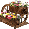 NestNature Wooden Wagon Planter Box, Raised Garden Bed, Decorative Garden by NestNature