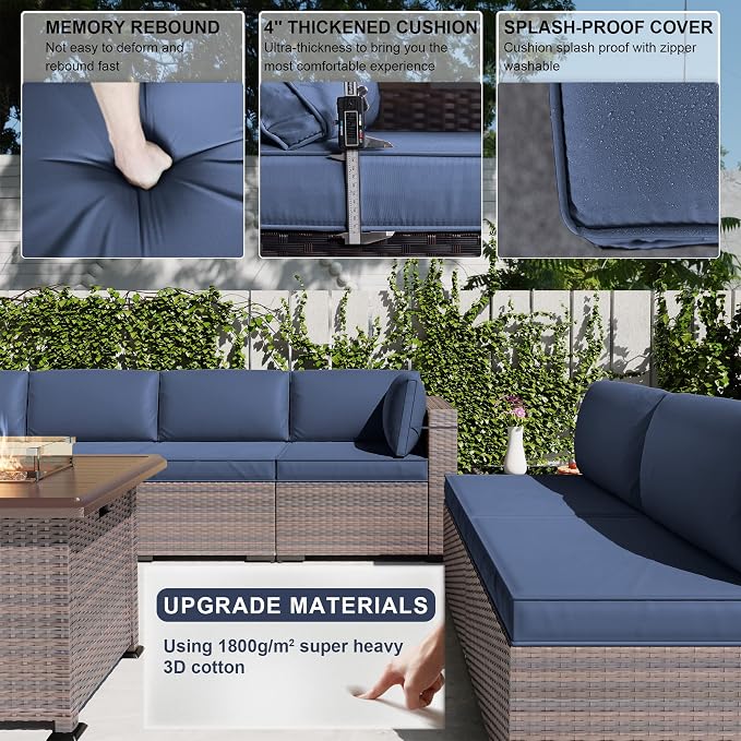 Kullavik 15PCS Outdoor Patio Furniture Set - Image 5