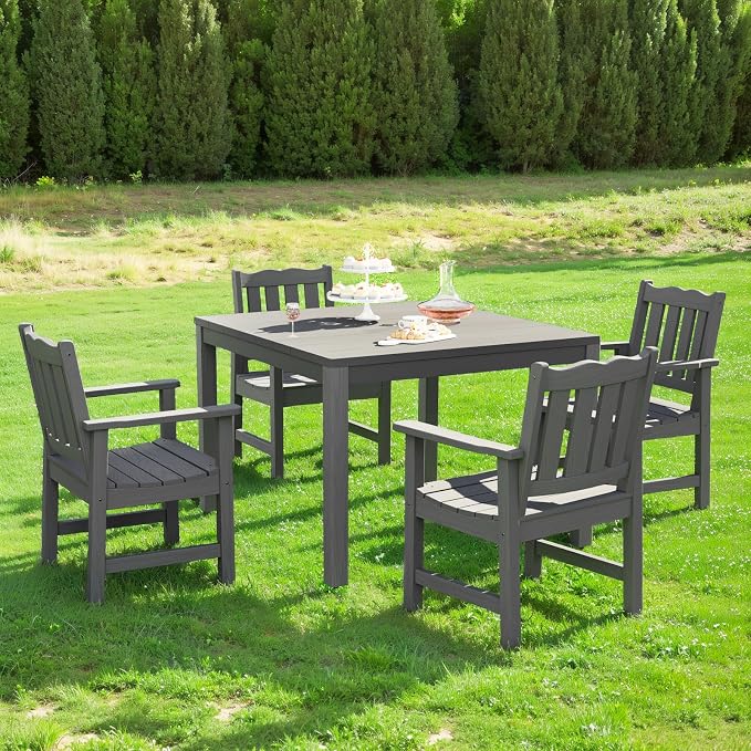 Stoog All-Weather Patio Dining Sets, 5 Pieces Outdoor HIPS Dining Table - Image 8