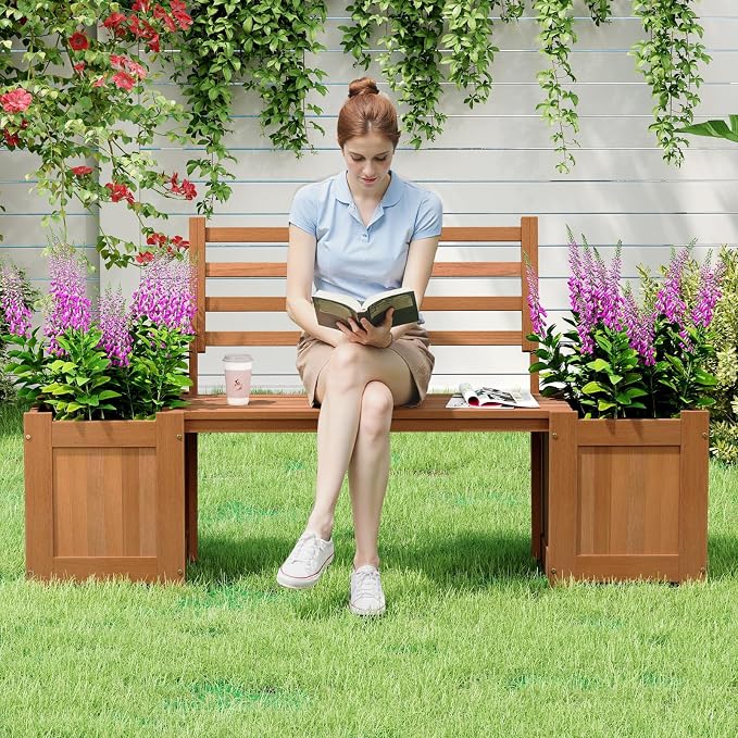 Giantex Set of 2 Outdoor Bench - Image 2