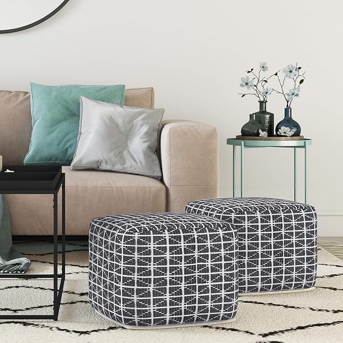 SIMPLIHOME Noreen Square Pouf - Image 2