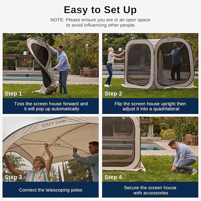 East Oak Screen House Tent Pop-Up, Portable Screen Room Canopy Instant Screen - Image 7