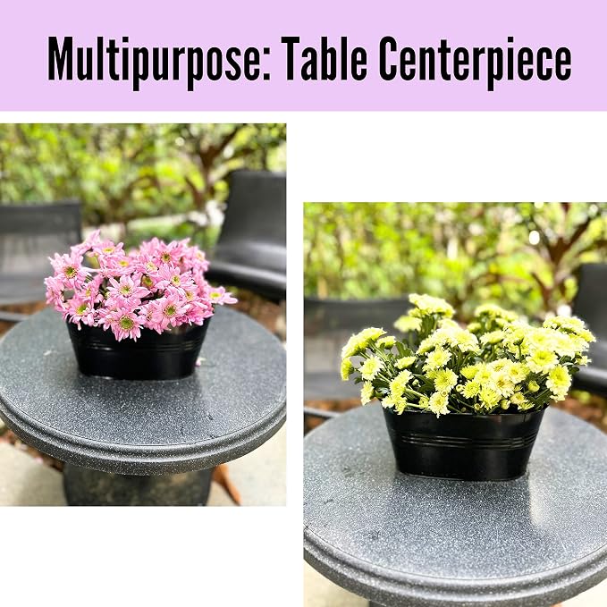 LaLaGreen Rail Planter Outdoor Plants Black Metal Iron Fence Hanging Flower - Image 6