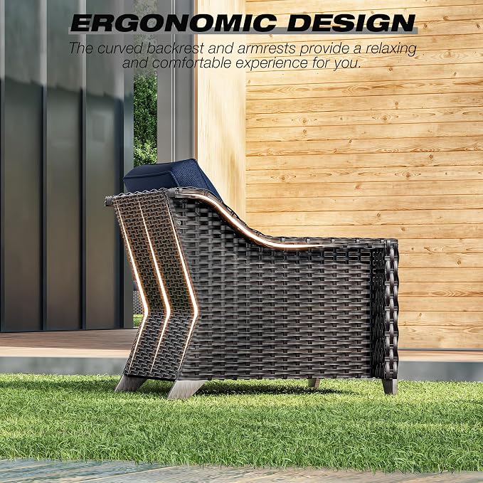Joyside Wicker Patio Furniture Sets, 5 Pieces Upgraded Large Size Outdoor - Image 5