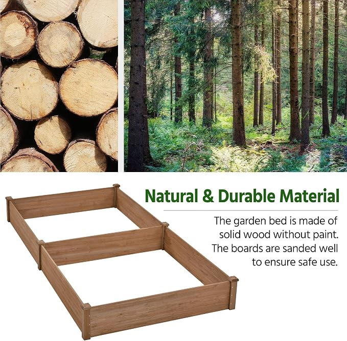 Yaheetech 8×4ft Wooden Horticulture Raised Garden Bed Divisible Elevated - Image 6