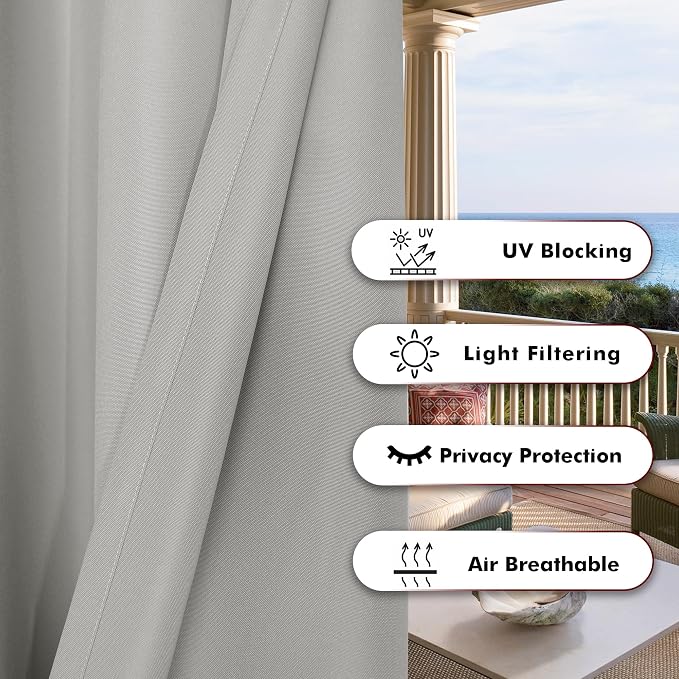 BONZER Wide Waterproof Outdoor Curtains - Image 4