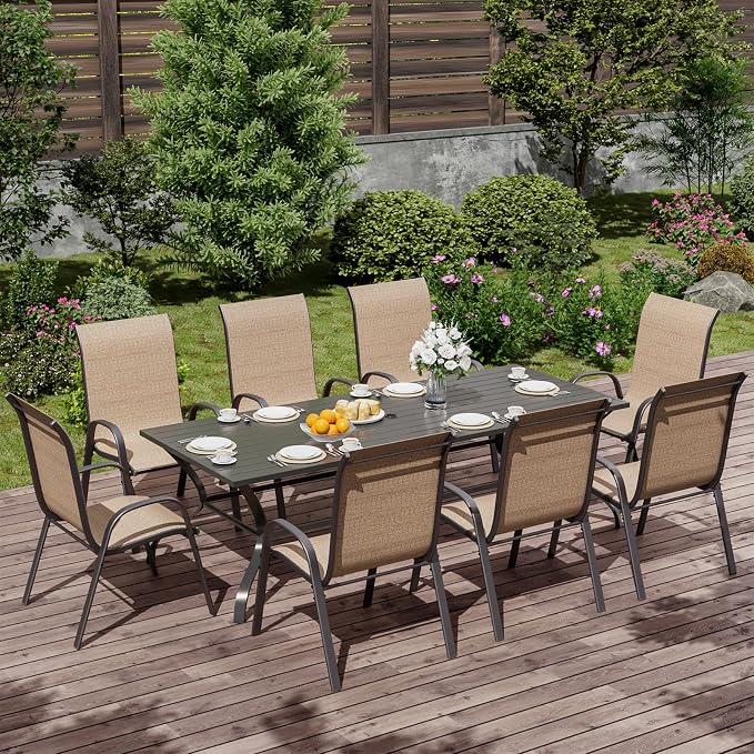 UDPATIO Patio Chairs Set of 8, Stackable Outdoor Dining Chairs - Image 2