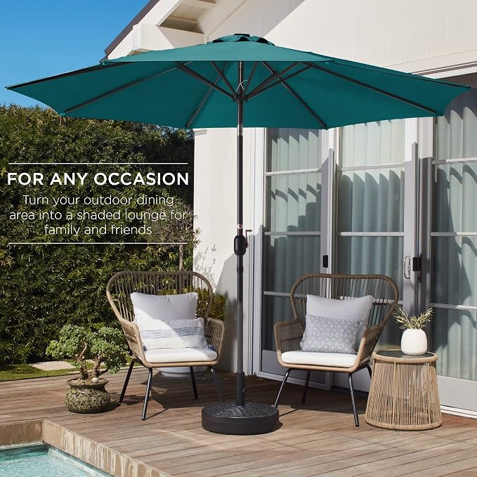 Best Choice Products 10ft Outdoor Table Compatible Steel Polyester Market Patio - Image 3