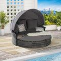 Merax 5 Pieces Outdoor Patio Round Daybed Furniture, All-Weather Wicker by Merax