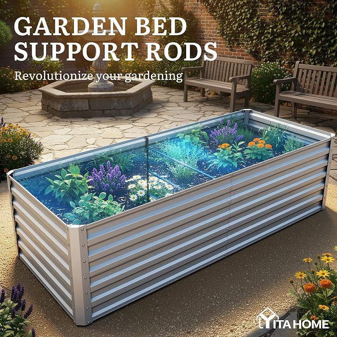 YITAHOME 6x3x2ft 2pcs Large Raised Garden Bed Kit, Galvanized Metal Planter Box - Image 7