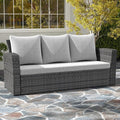 Wisteria Lane All Weather Wicker Patio Couch, 3 Seats Patio Sofa by WisteriaLane