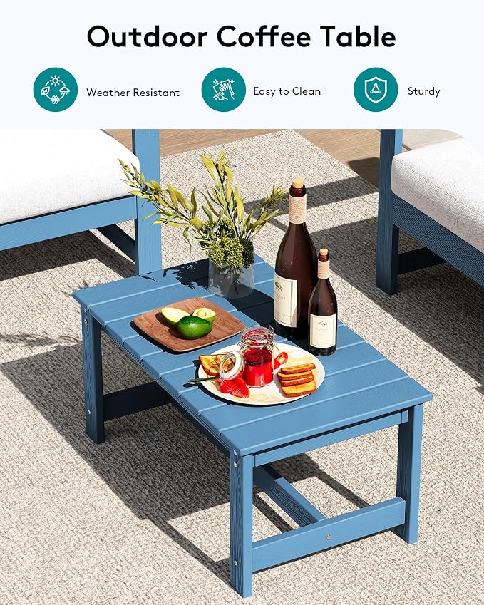 SERWALL 6 Pieces HDPE Outdoor Sofa Set - Image 8