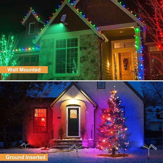 RGB Halloween Solar Lights Outdoor, 2 Modes Solar Spotlights Outdoor Waterproof - Image 4