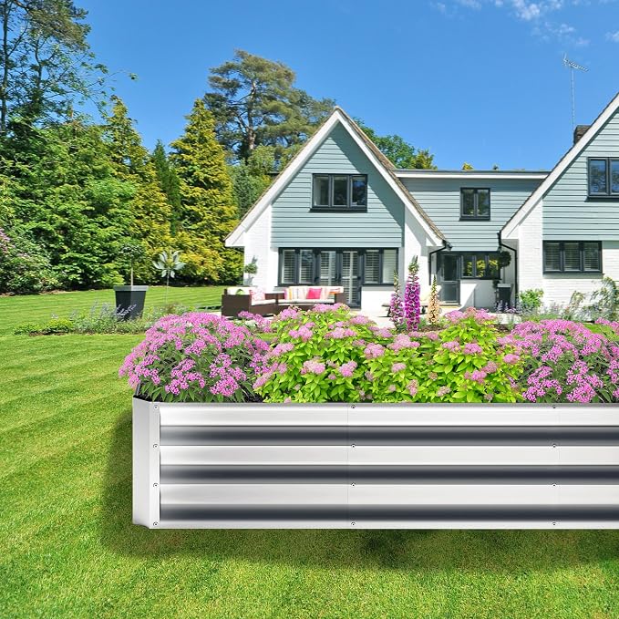 2PCS 8x2x1FT Galvanized Raised Garden Bed, Planter Raised Beds-Metal Garden Box - Image 8