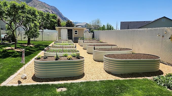 A ANLEOLIFE 6-Set 8X4X2 ft Galvanized Raised Garden Bed Kit, Oval Metal Deep - Image 4