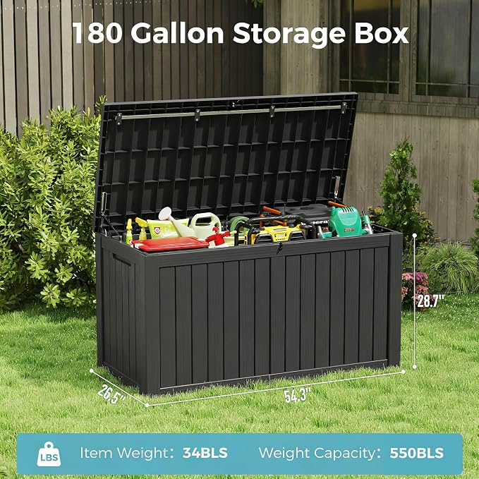 Outdoor Storage Box, Resin Deck Boxes Indoor and outdoor, Waterproof Storage - Image 2