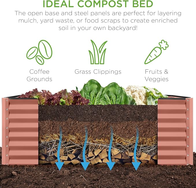 Best Choice Products 6x3x2ft Outdoor Metal Raised Garden Bed, Deep Root Box - Image 4