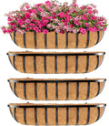 30 Inch Window Deck with Coco Liner, Fence Metal Hanging Flower Planter Window by YM