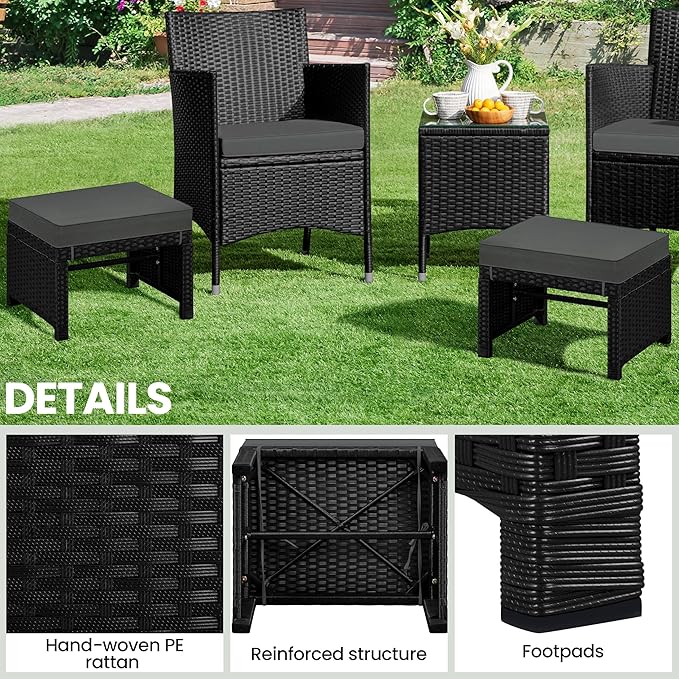 Yaheetech Wicker Ottomans - Image 5