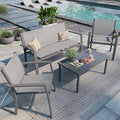 Shintenchi 4 Pieces Patio Furniture Set All Weather Textile Fabric Outdoor by Shintenchi