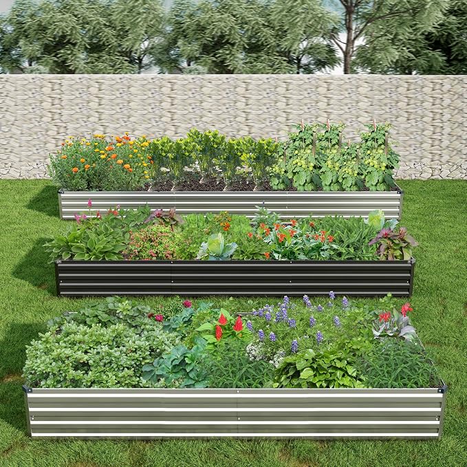 2PCS 7x3x1ft Galvanized Raised Garden Bed Kit, Metal Planter Box - Image 8