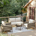 East Oak 4-Piece Patio Furniture Set | Life Chatter Outdoor Furniture | Coffee by EASTOAK