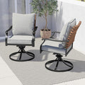 Grand patio 2-Piece Outdoor Dining Chair Set, 2 Leather-Look Wicker 360-Degree by GrandPatio