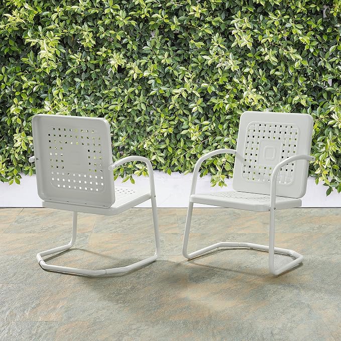 Crosley Furniture Bates 2-Piece Outdoor Chair Set, Retro Metal Patio Chairs - Image 8