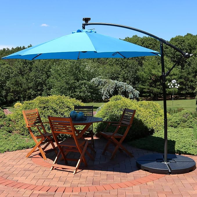 Sunnydaze 10' Solar Offset Patio Umbrella - Image 4