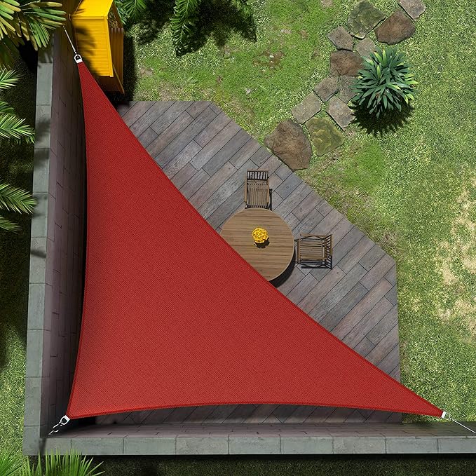 Amgo Custom Size 22' x 22' x 31.1' Red Right Triangle Sun Shade Sail Order to by Amgo