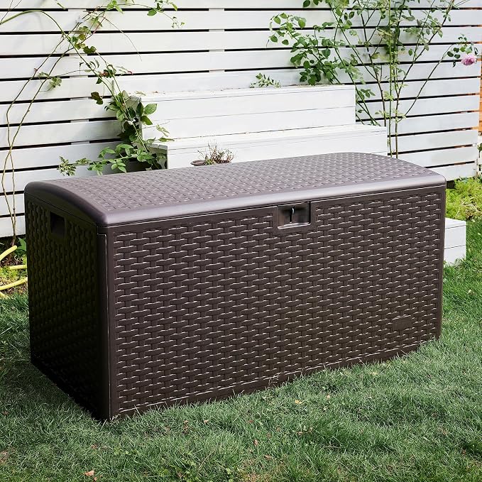 Amazon Basics Outdoor Storage Deck Box, Weather-Resistant, 99 Gallon, - Image 8