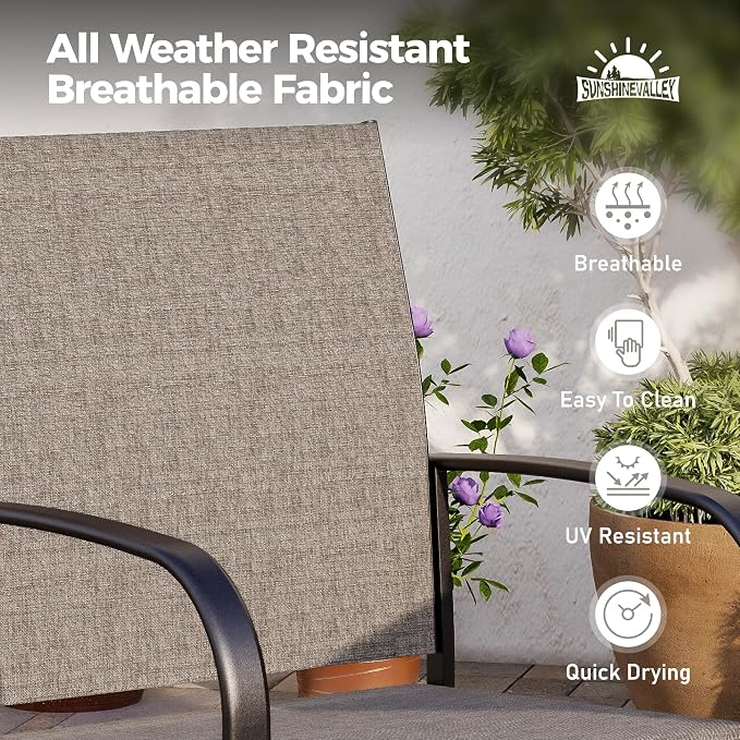 9 Piece Patio Dining Set for 8, Rectangular Extendable Dining Table, 8 Metal - Image 2