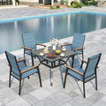 Sophia & William Patio Dining Set 5 Pieces, 4 Stackable Aluminum Textilene by SophiaWilliam