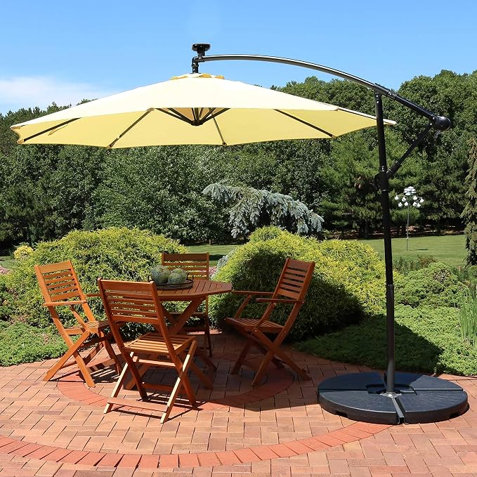 Sunnydaze 10' Solar Offset Patio Umbrella - Image 4