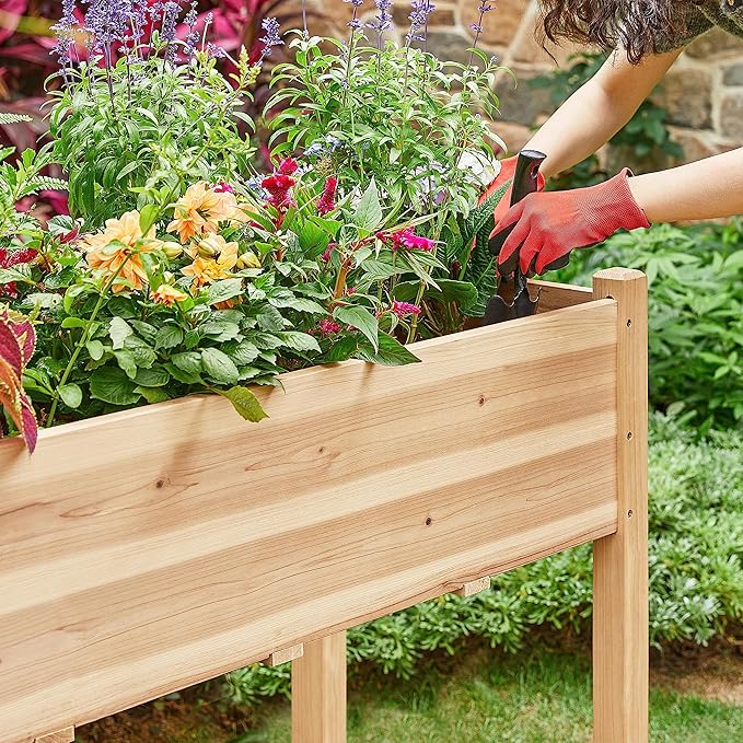 Yaheetech 2pcs Raised Garden Bed 48x24x30in Elevated Wooden Horticulture - Image 9