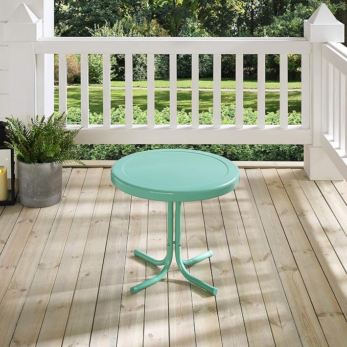 Crosley Furniture Griffith Weather Resistant Retro Metal Outdoor Side Table - Image 13