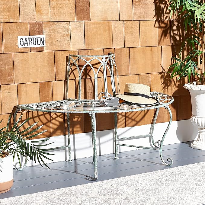 SAFAVIEH Outdoor Furniture Collection – Abia Antique Dark Green Distressed - Image 2