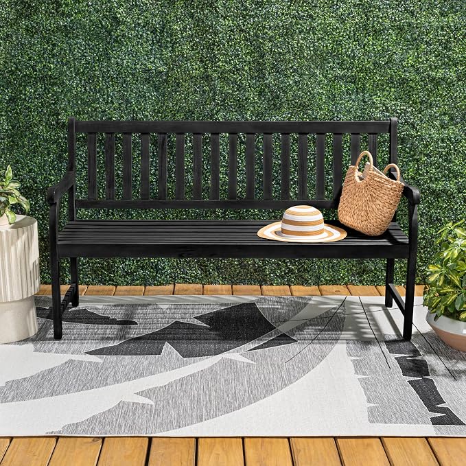 JONATHAN Y BNH101C Laurel 59.1" 3-Seat Slat-Back 600-Lbs Support Acacia Wood - Image 5