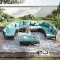 PHI VILLA 8-Piece Half-Moon Patio Furniture Set, Outdoor Wicker Sectional Sofa by PHIVILLAThepioneerofcomfortablehouseholdsupplies