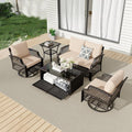 HOMREST 5 Piece Patio Furniture Set, Wicker Outdoor Conversation Sofa Set by HOMREST