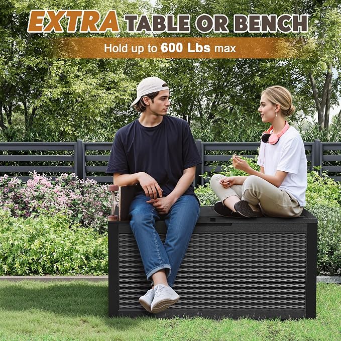 Outdoor Storage Box, Resin Deck Boxes Indoor and outdoor, Waterproof Storage - Image 4