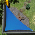 Amgo Custom Size 11' x 21' x 23.7' Blue Right Triangle Sun Shade Sail Order to by Amgo