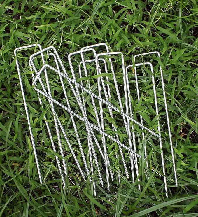 6 Inches Heavy Duty Galvanized Steel Garden Stakes Staples Securing Pegs - Image 5