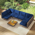 Outsunny 7 Piece Wicker Patio Furniture Set, Modular Outdoor Sectional by Outsunny