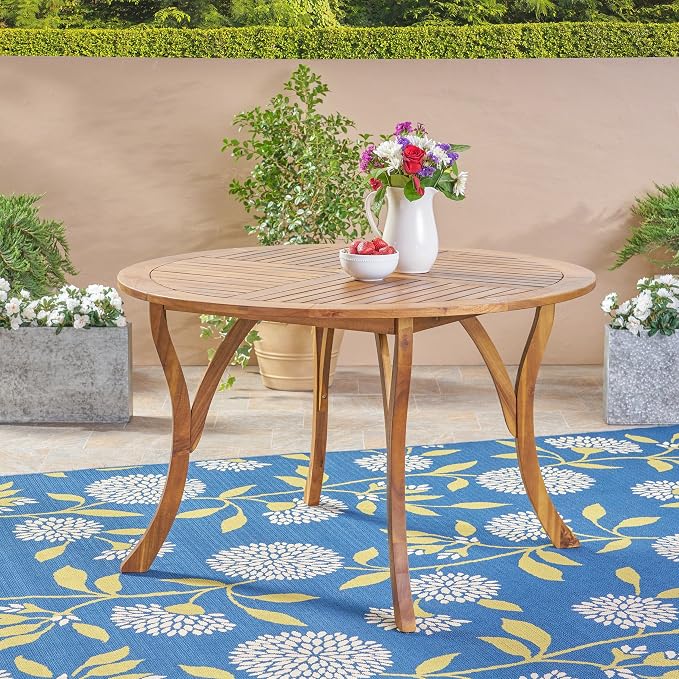 Christopher Knight Home Adn Outdoor 47" Round Acacia Wood Dining Table - Image 2