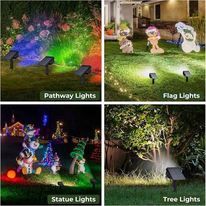 Kingsyard Solar Lights Outdoor Waterproof IP68, 47 LEDs 3 Lighting Modes USB & - Image 5
